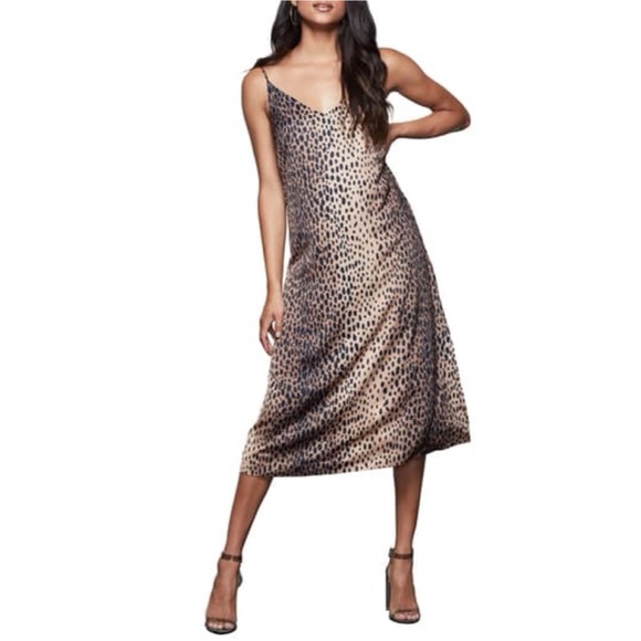 leopard slip midi dress